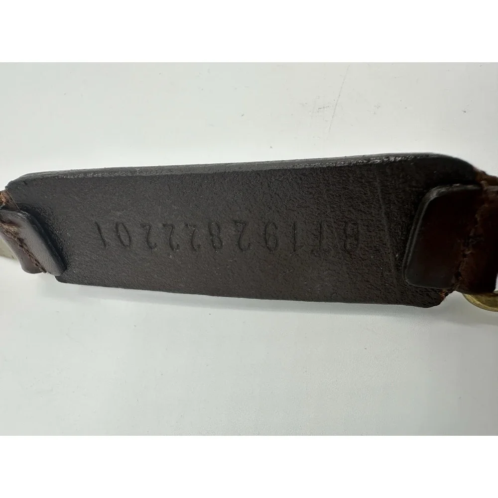 Fossil Leather Belt Brown Brass Western Style USA‎ Small 34 Vintage